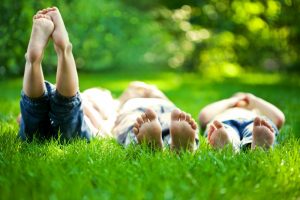 Kinderen in gras